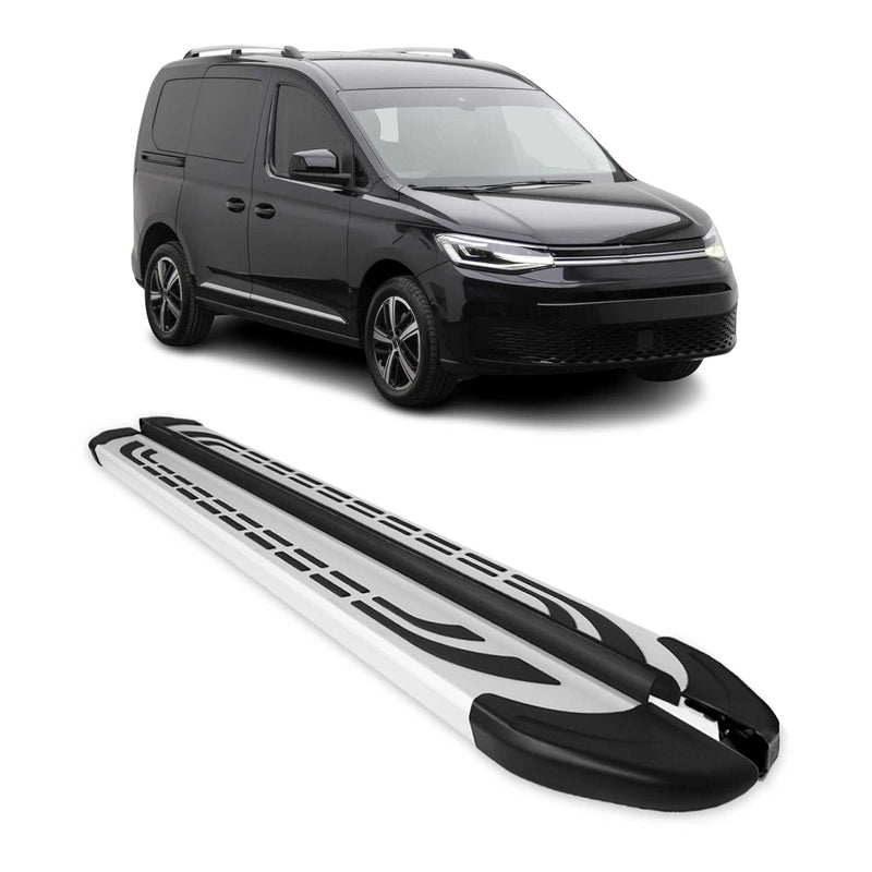 Trittbretter Seitenschweller Seitenbretter für VW Caddy 2020-24 Kurzer Alu Grau