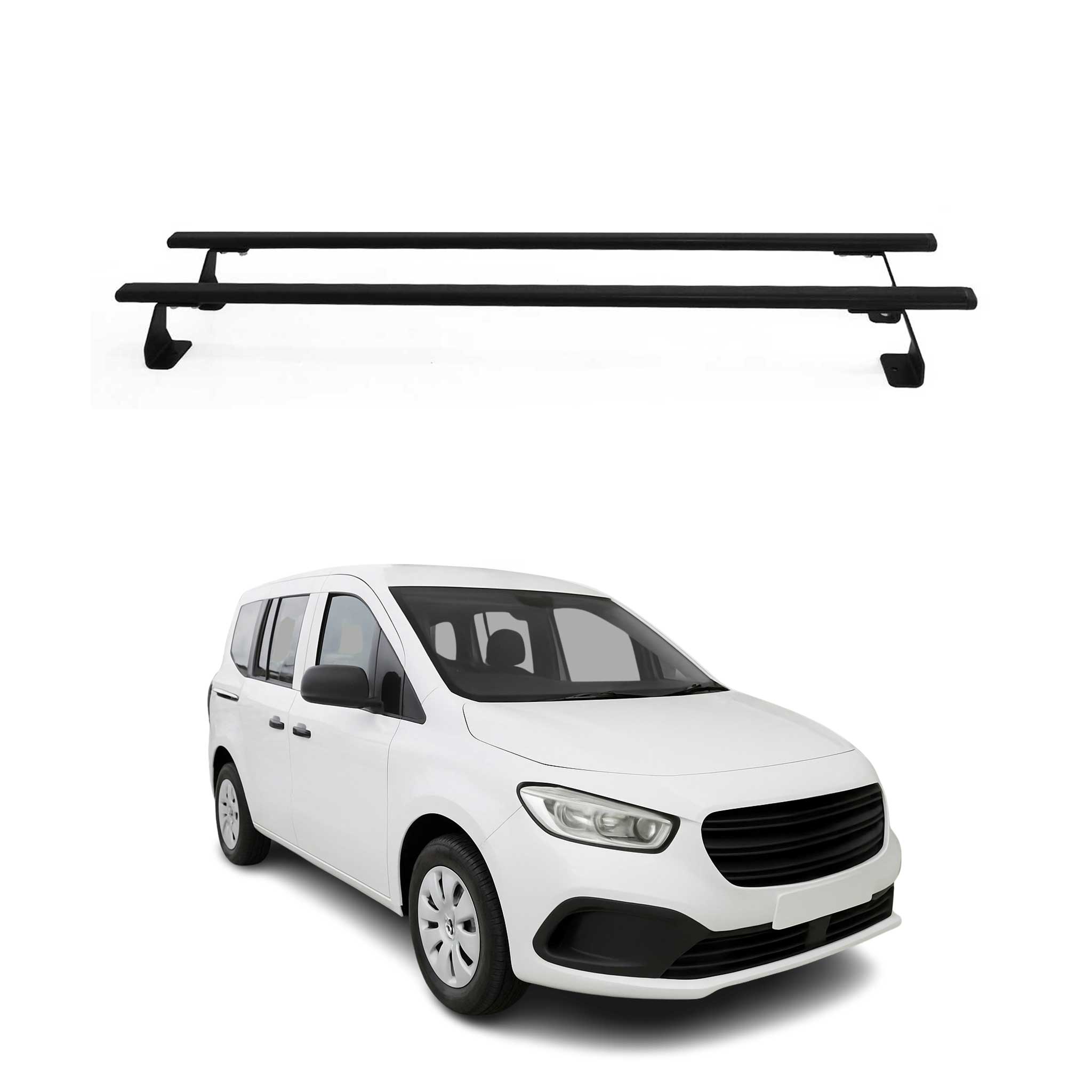 Dachträger Grundtäger für Mercedes Citan W420 2021-2026 75kg Stahl Schwarz 2 tlg
