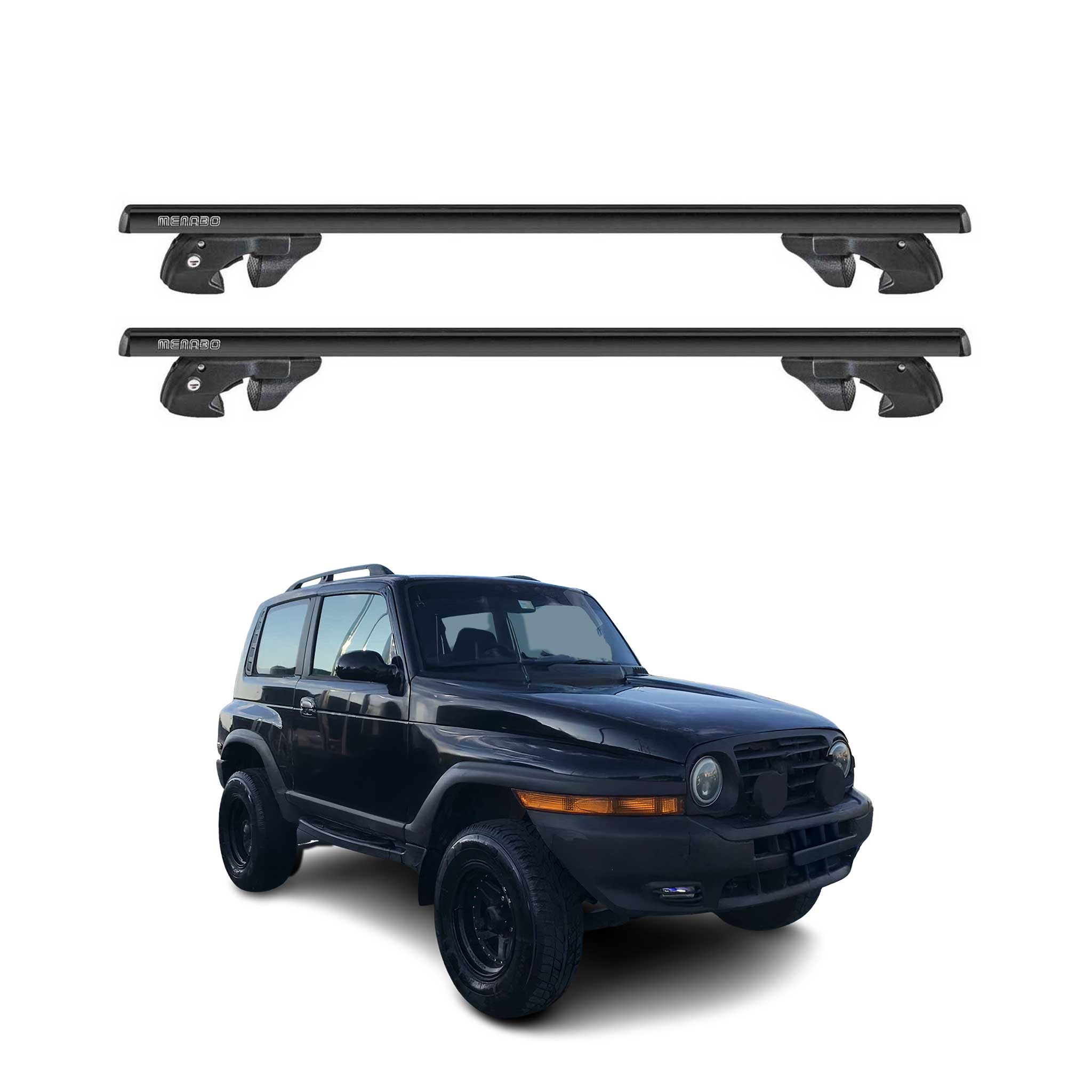 Dachträger Grundtäger für SsangYong Korando II 1996-2006 Alu 90kg TÜV Schwarz 2x