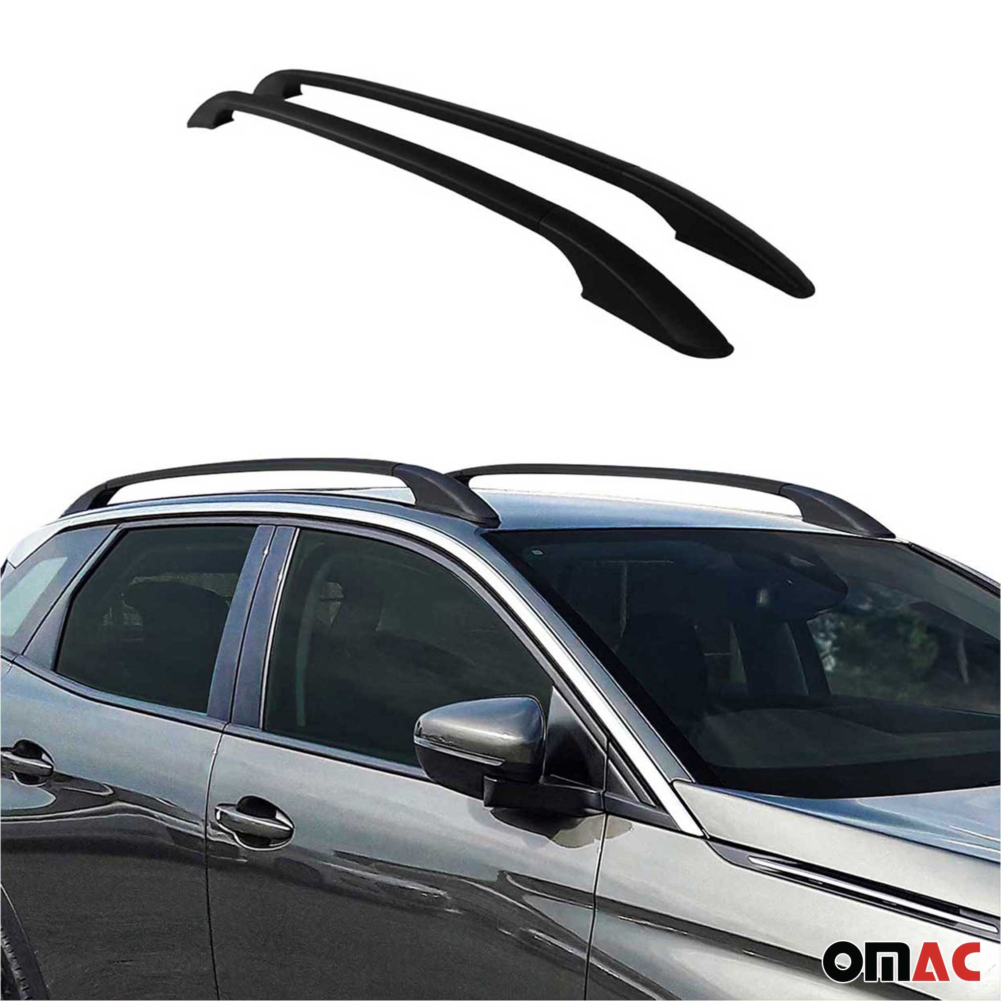 Dachreling Relingträger für Fiat Panda 2003-2012 Aluminium Schwarz 2 tlg