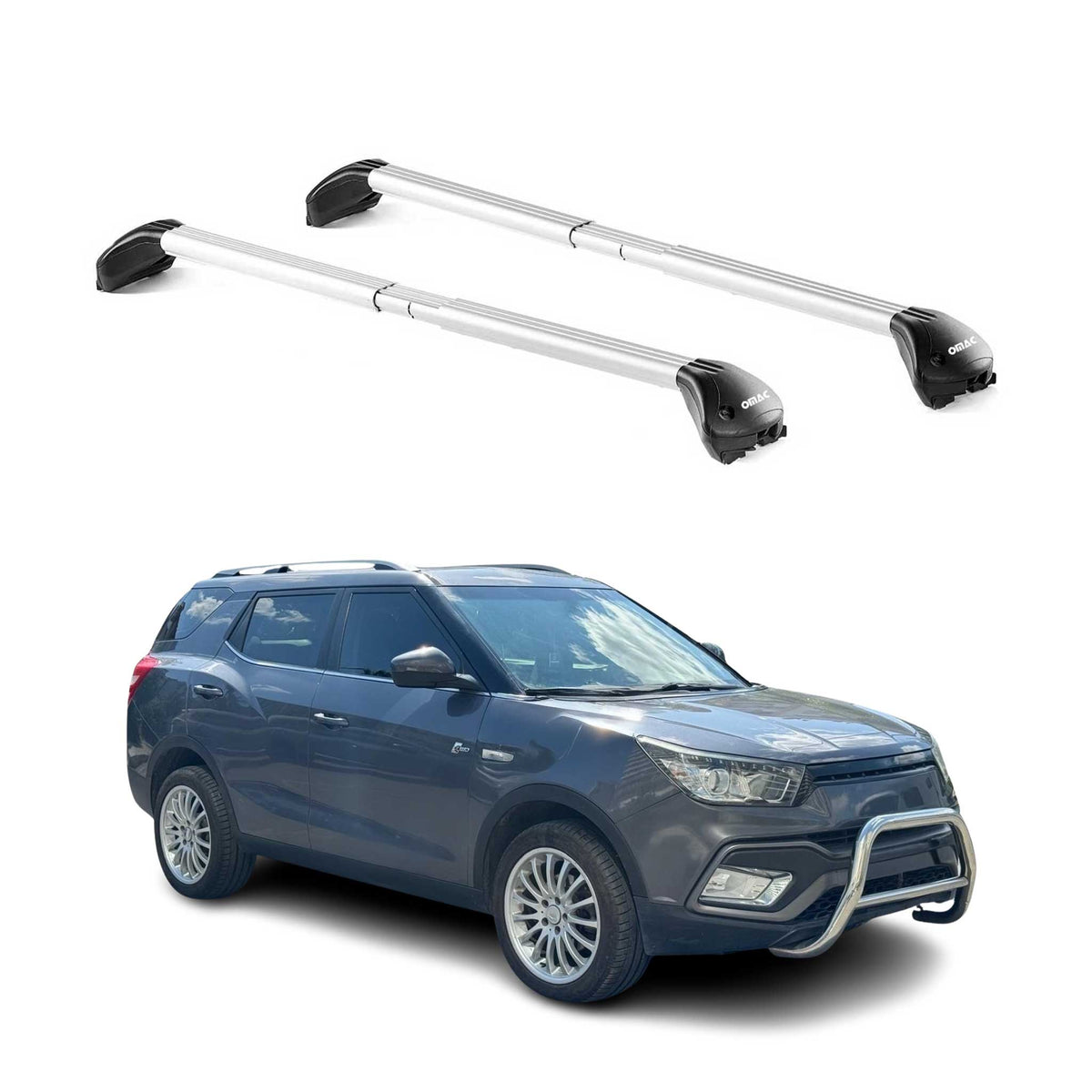 Dachträger Grundtäger für SsangYong XLV 2016-2021 5 tür 100kg Alu Silber 2x ABE