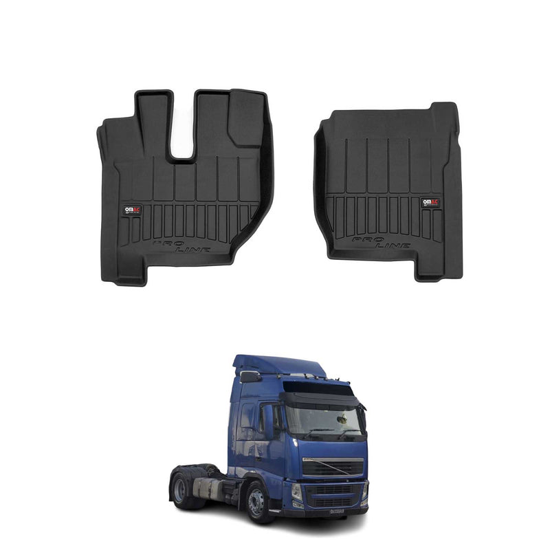 OMAC Gummi Fußmatten für Volvo FH 2009-2014 Premium TPE 3D Automatten Schwarz 2x