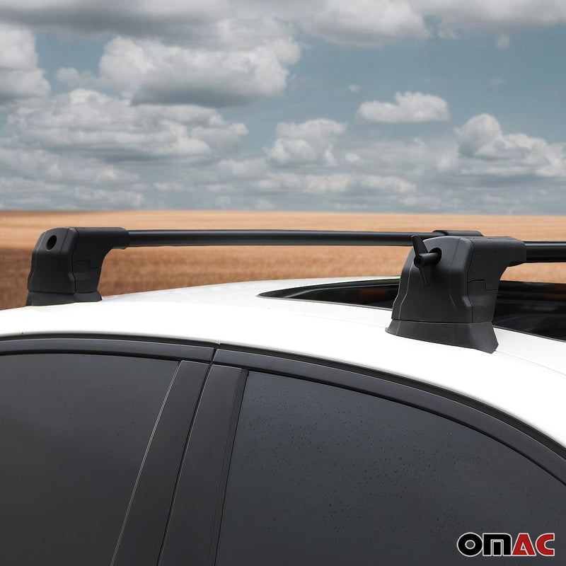 Dachträger Gepäckträger für Jeep Renegade 2014-2024 Aluminium Schwarz 2tlg