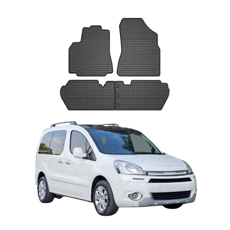 OMAC Gummi Fußmatten für Citroen Berlingo 2008-2018 Automatten Gummi Schwarz 4x