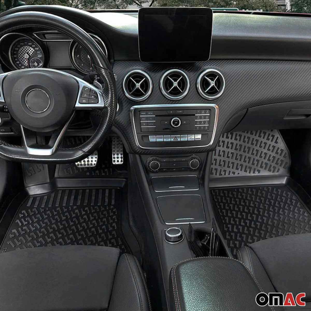 OMAC Fußmatten & Kofferraumwanne Set für Seat Exeo 2009-2012 Pre-FL