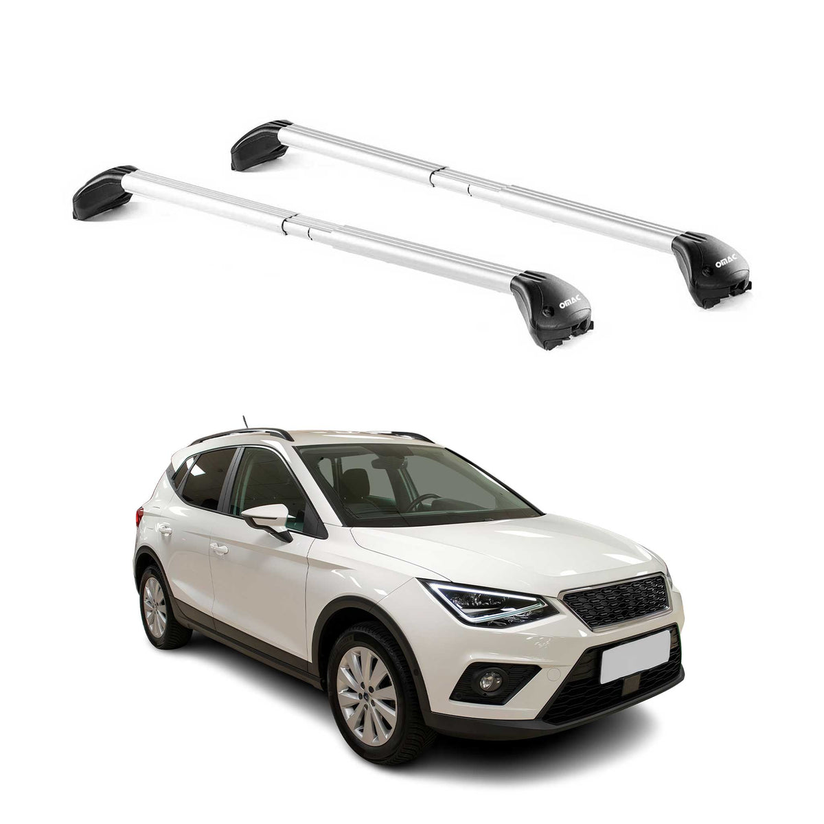 Dachträger Grundtäger für Seat Arona 2017-2026 5 tür 100kg Alu Silber 2 tlg ABE
