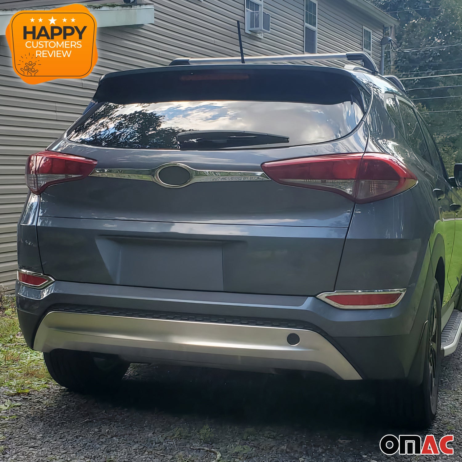 Heckdiffusor Stoßstangen für Hyundai Tucson 2015-2018 Edelstahl Chrom 1x