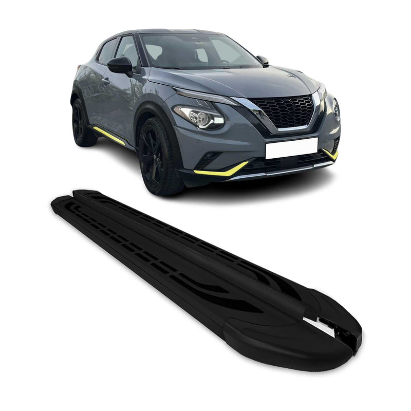 Trittbretter Seitenschweller Seitenbretter für Nissan Juke 2019-2025 Alu Schwarz
