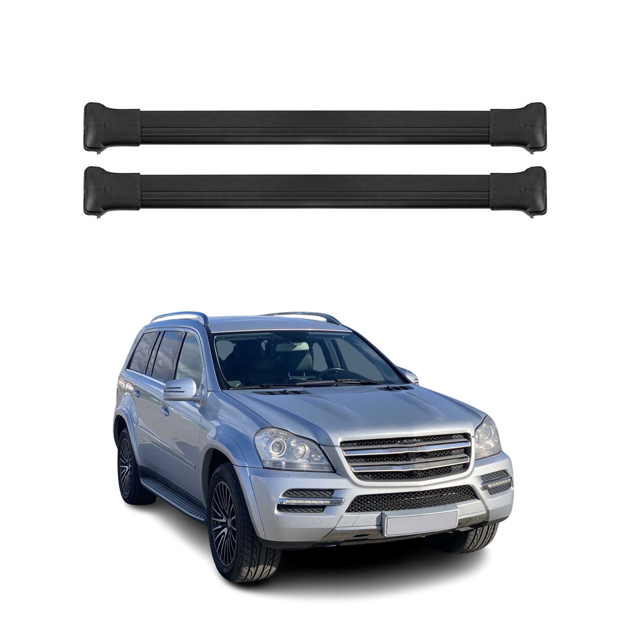 Dachträger Grundtäger für Mercedes M-Klasse W163 1997-2005 75kg Alu Schwarz 2x