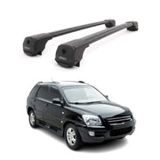 Dachträger Grundträger für Kia Sportage mk2 JE 2005-2010 Aluminium Schwarz 2tlg