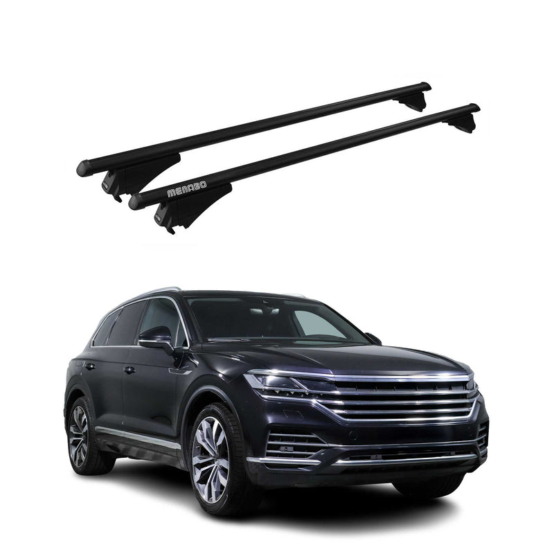 Menabo Dachträger Grundtäger für VW Touareg mk3 2018-2025 75kg Alu Schwarz 2 tlg