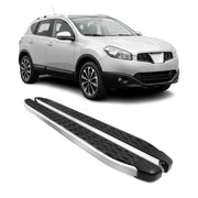 Alu Trittbretter Seitenschweller für Nissan Qashqai J10 2007-2013 Schwarz Silber