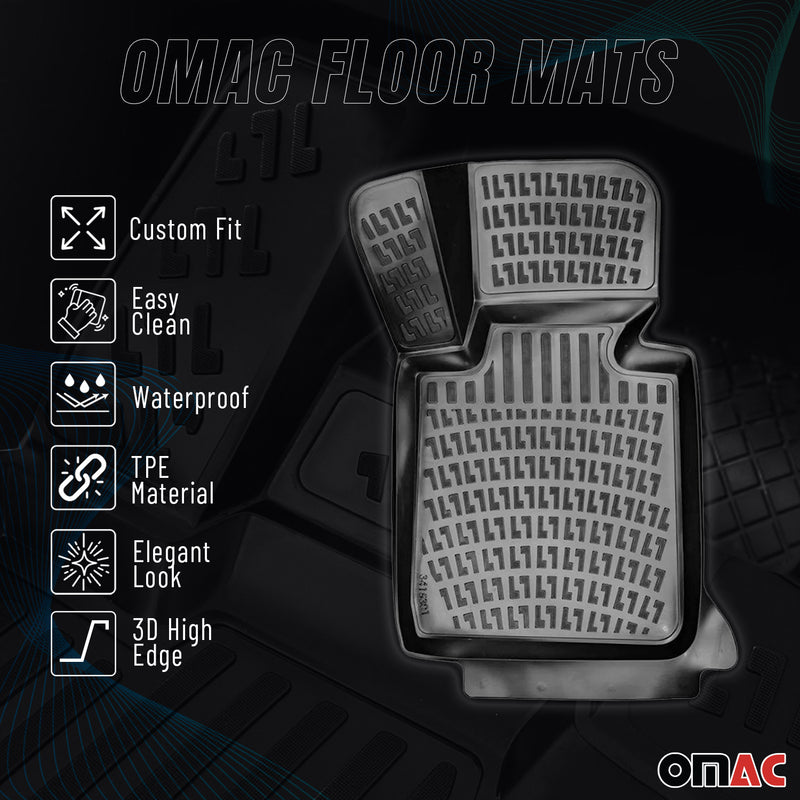 Fußmatten 3D Gummimatten für Ford Focus Stufenheck 2018-2021 TPE Schwarz 4x