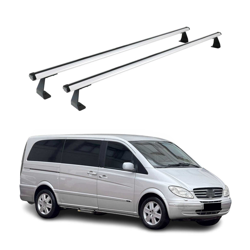 Dachträger Grundtäger für Mercedes Vito W639 2003-2014 75kg Alu Silber 2tlg