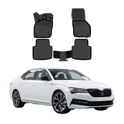 OMAC Gummimatten Fußmatten für Skoda Superb III 2019-2024 Facelift Schwarz 4tlg