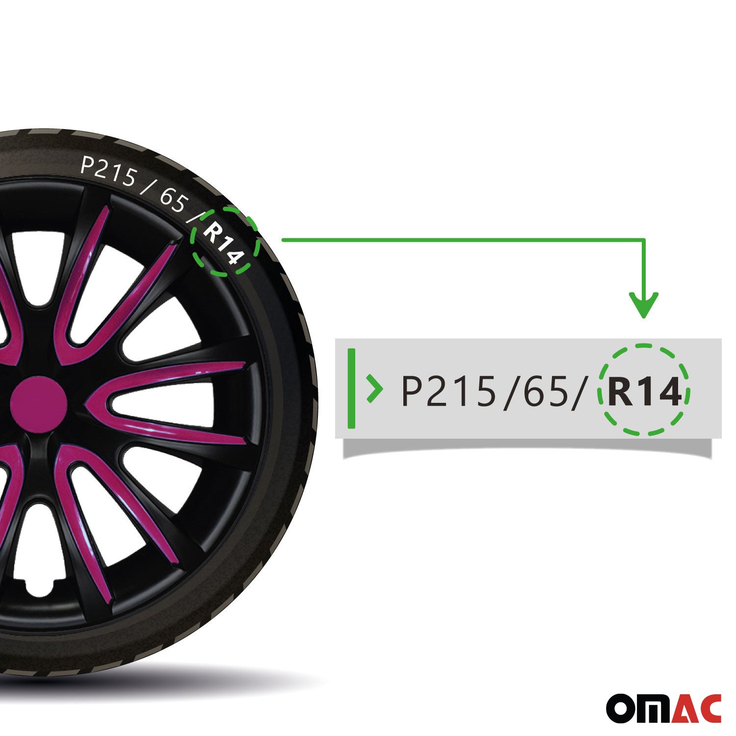 4x Radblenden Radkappen Radzierblenden für 14" Zoll Stahlfelgen Schwarz Lila