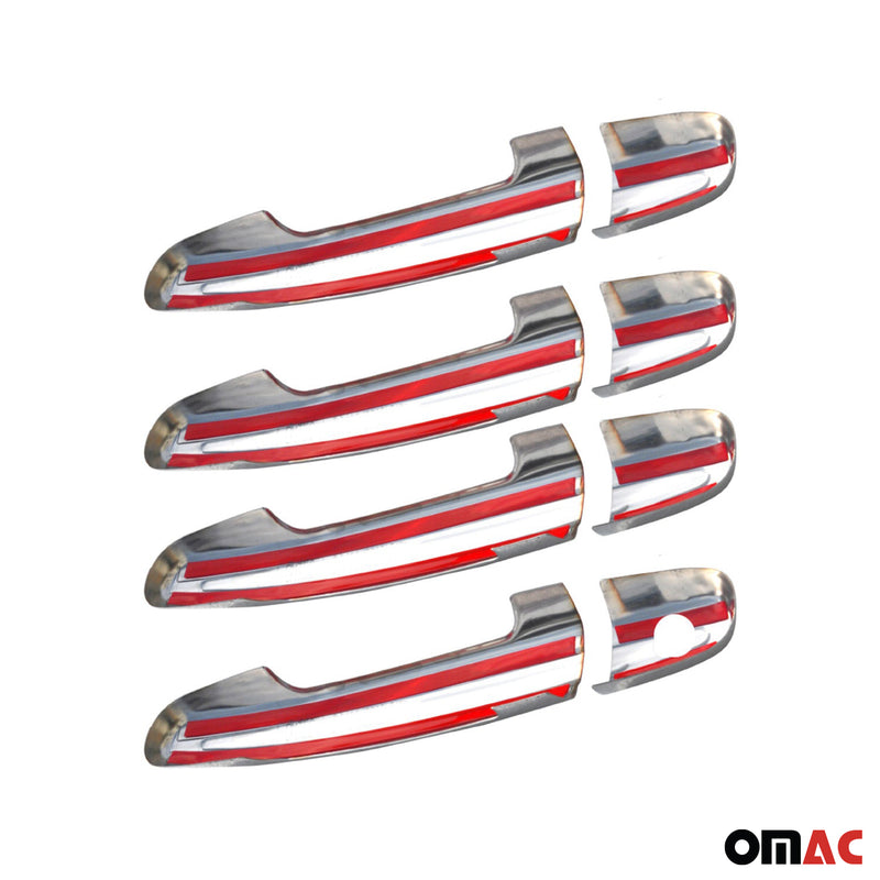 Door handle cover door handle caps for Citroen C1 2014-2024 4-door stainless steel silver 8x