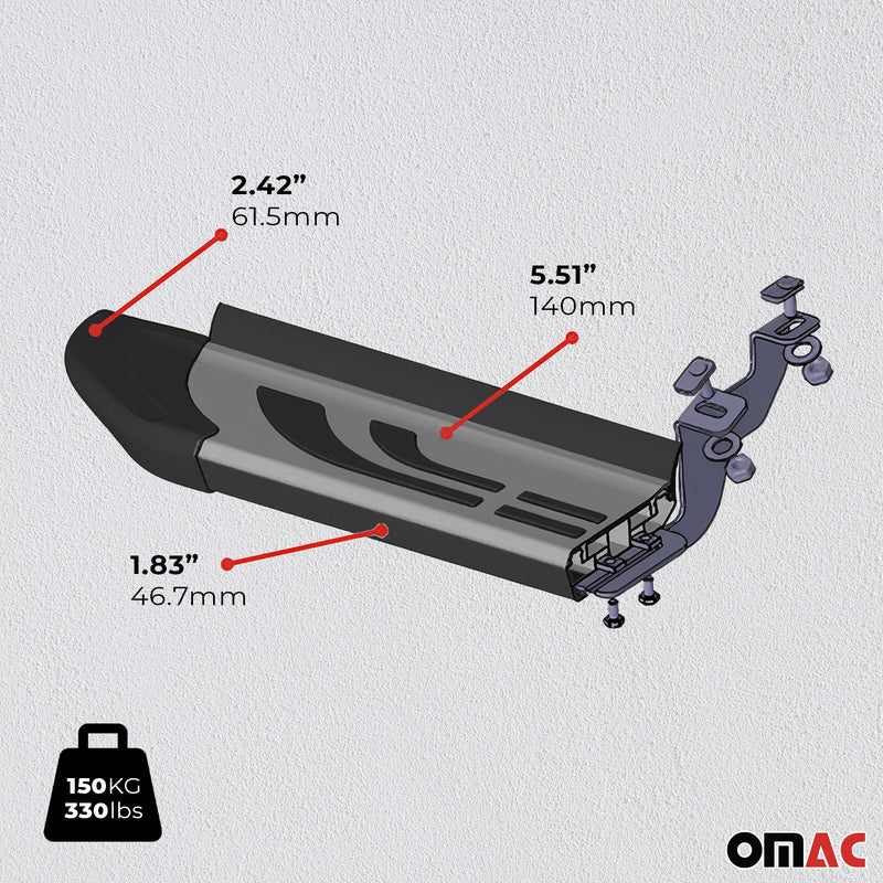 Trittbretter Schweller Seitenbretter für Subaru Outback 2010-2014 Alu Schwarz