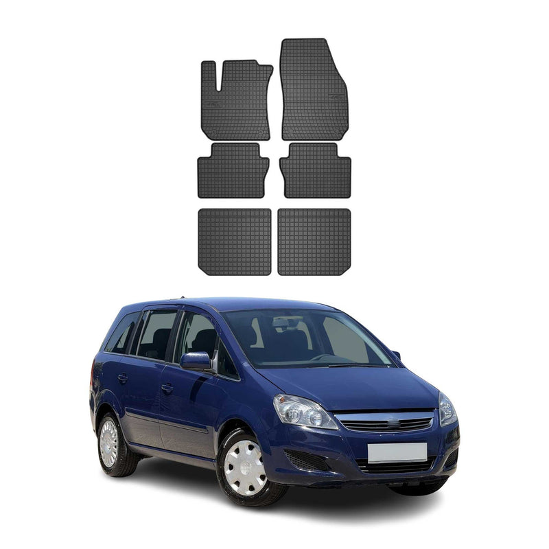 OMAC Gummi Fußmatten für Opel Zafira B 2005-2015 Automatten Gummi Schwarz 6tlg