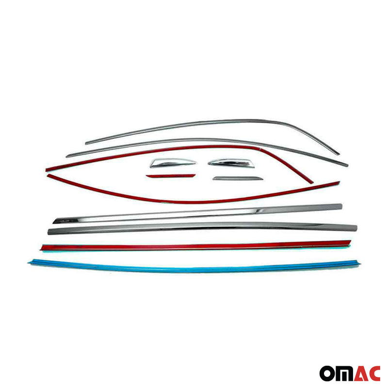 Fensterleisten Zierleisten für Renault Megane Limo 2016-2025 Chrom Dunkel 12x