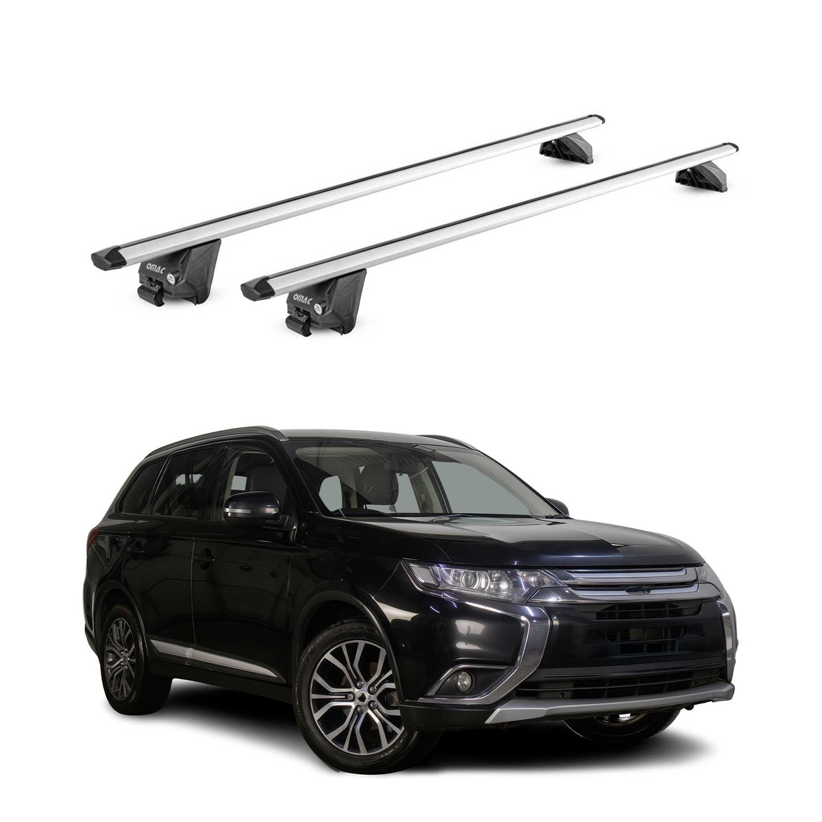 Dachträger Grundtäger für Mitsubishi Outlander III 2013-2021 Alu Silber 2tlg ABE