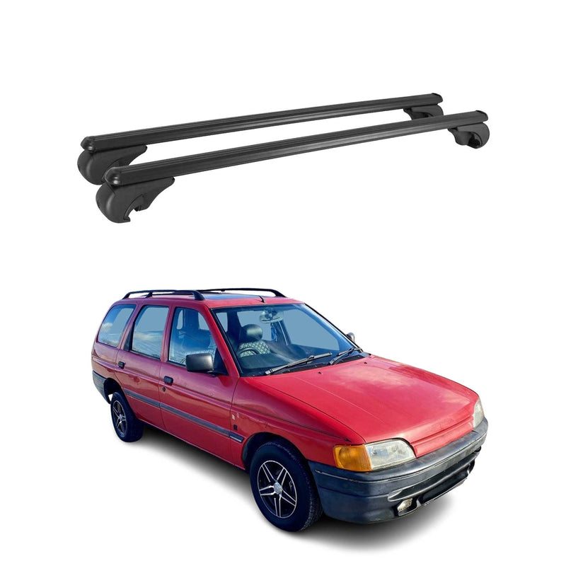 Dachträger für Ford Escort Turnier 1991-1999 Gepäckträger Aluminium Schwarz 2x