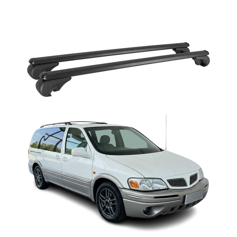 Dachträger Grundtäger für Chevrolet Trans Sport 1996-2005 75kg Alu Schwarz 2 tlg