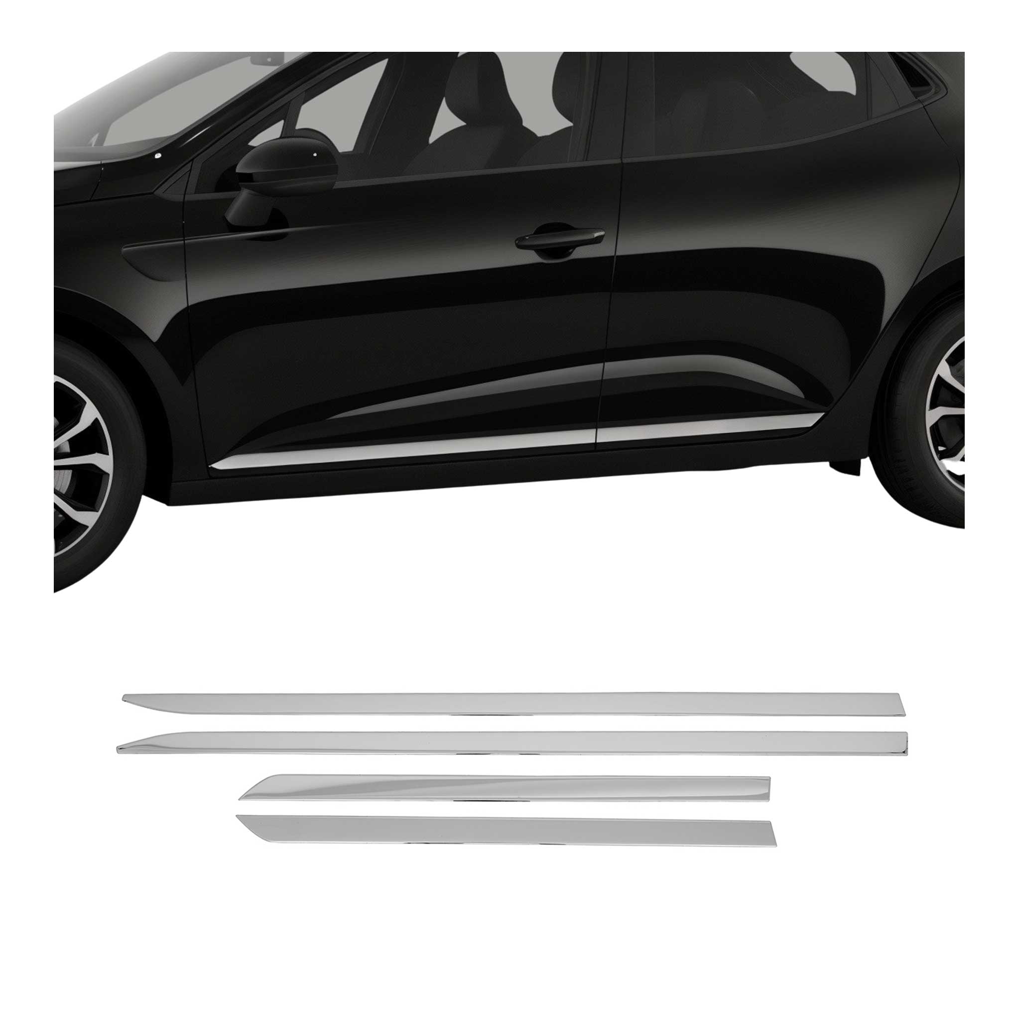 Seitentürleiste Türleisten für Renault Clio 5 FL 2023-2025 Edelstahl Chrom