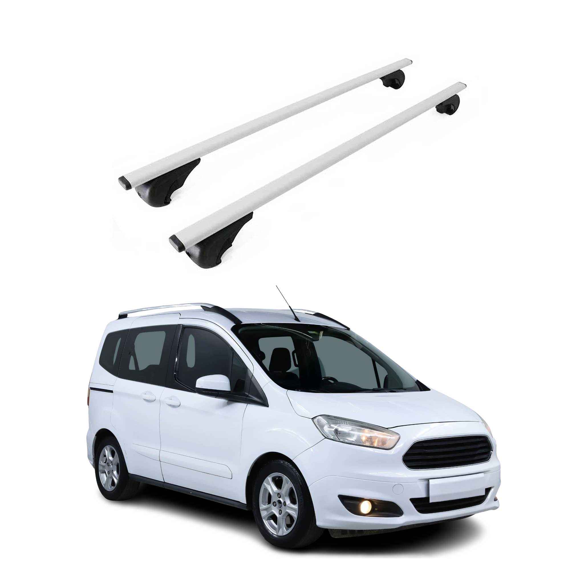 Dachträger Grundträger für Ford Transit Courier I 2014-2023 Metall Silber 2tlg