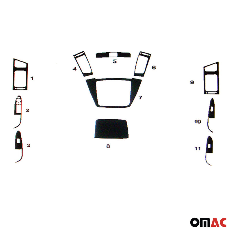 Innenraum Dekor Cockpit für Hyundai i30 2007-2012 Aluminium Optik 11tlg