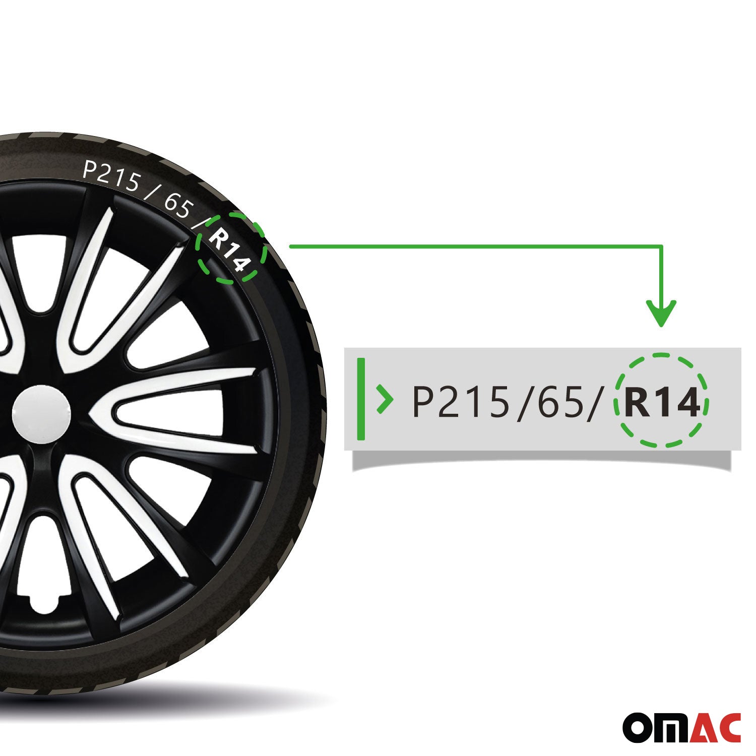 4x Radblenden Radkappen Radzierblenden für 14" Zoll Stahlfelgen Schwarz weiß