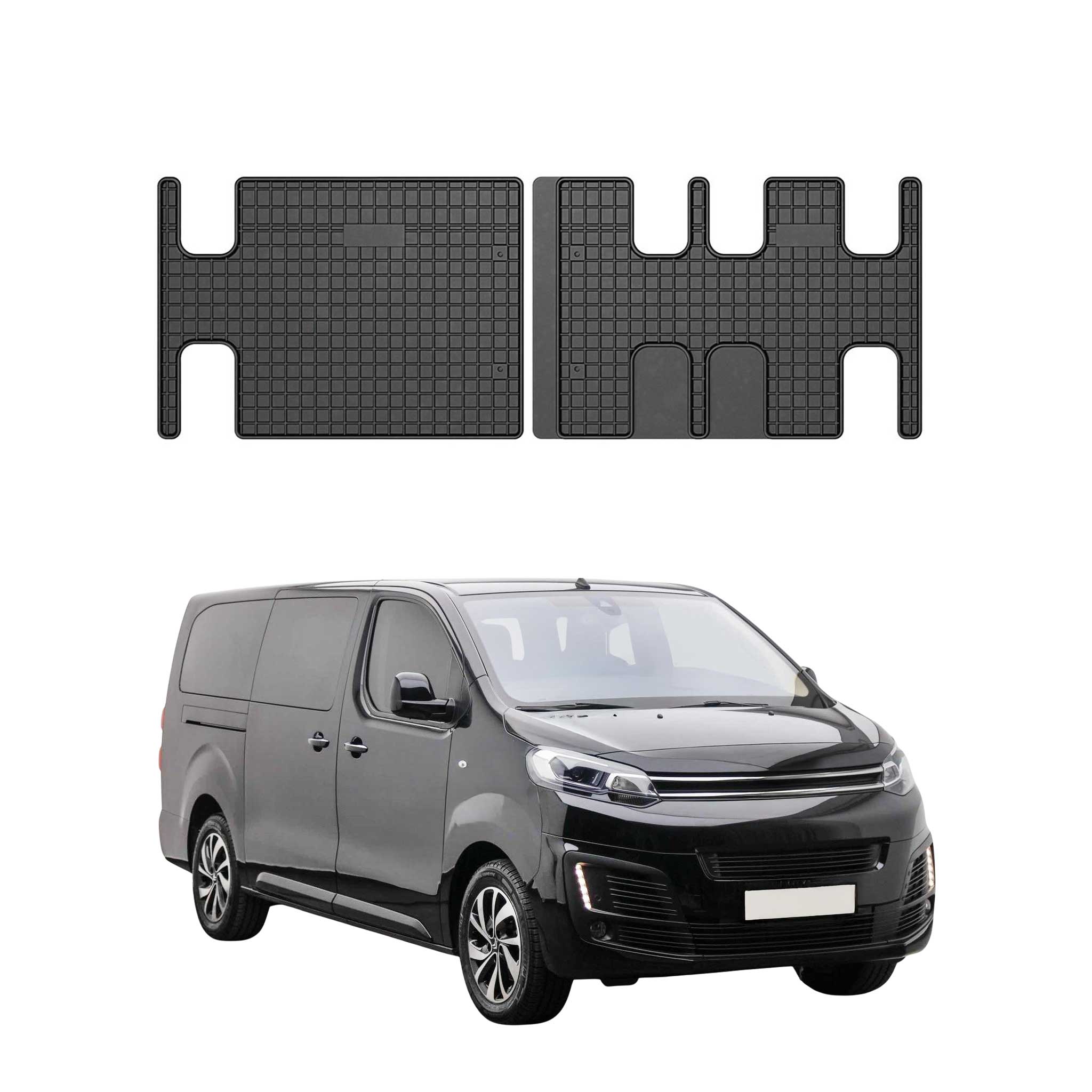 OMAC Gummi Fußmatten für Citroen Jumpy 2016-2026 3. Sitzreihe Matten Schwarz 2x