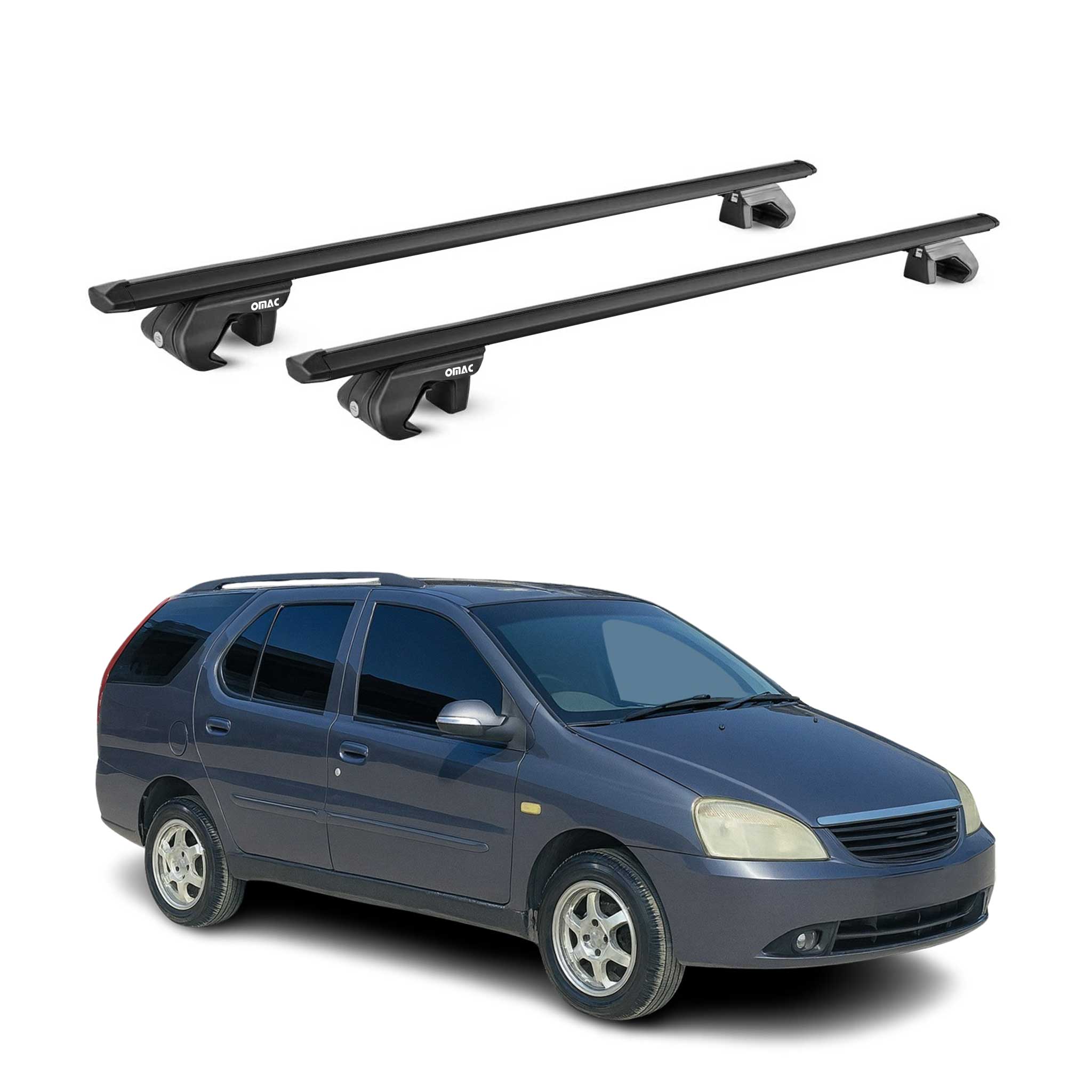 Dachträger Grundtäger für Tata Indigo I Kombi 2002-2009 90kg Alu Schwarz ABE