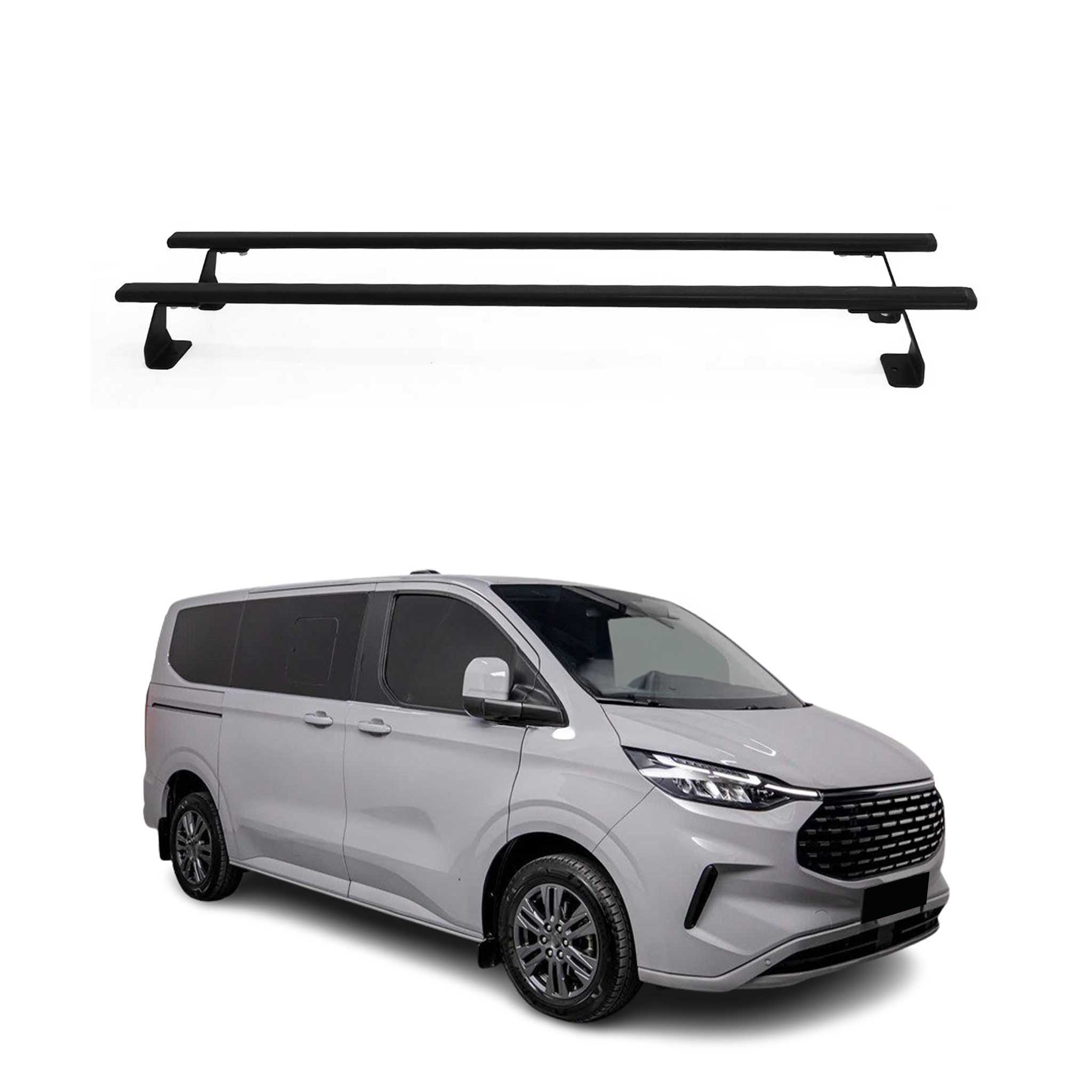 Dachträger Grundtäger für VW Transporter T7 2023-2026 75kg Stahl Schwarz 2 tlg