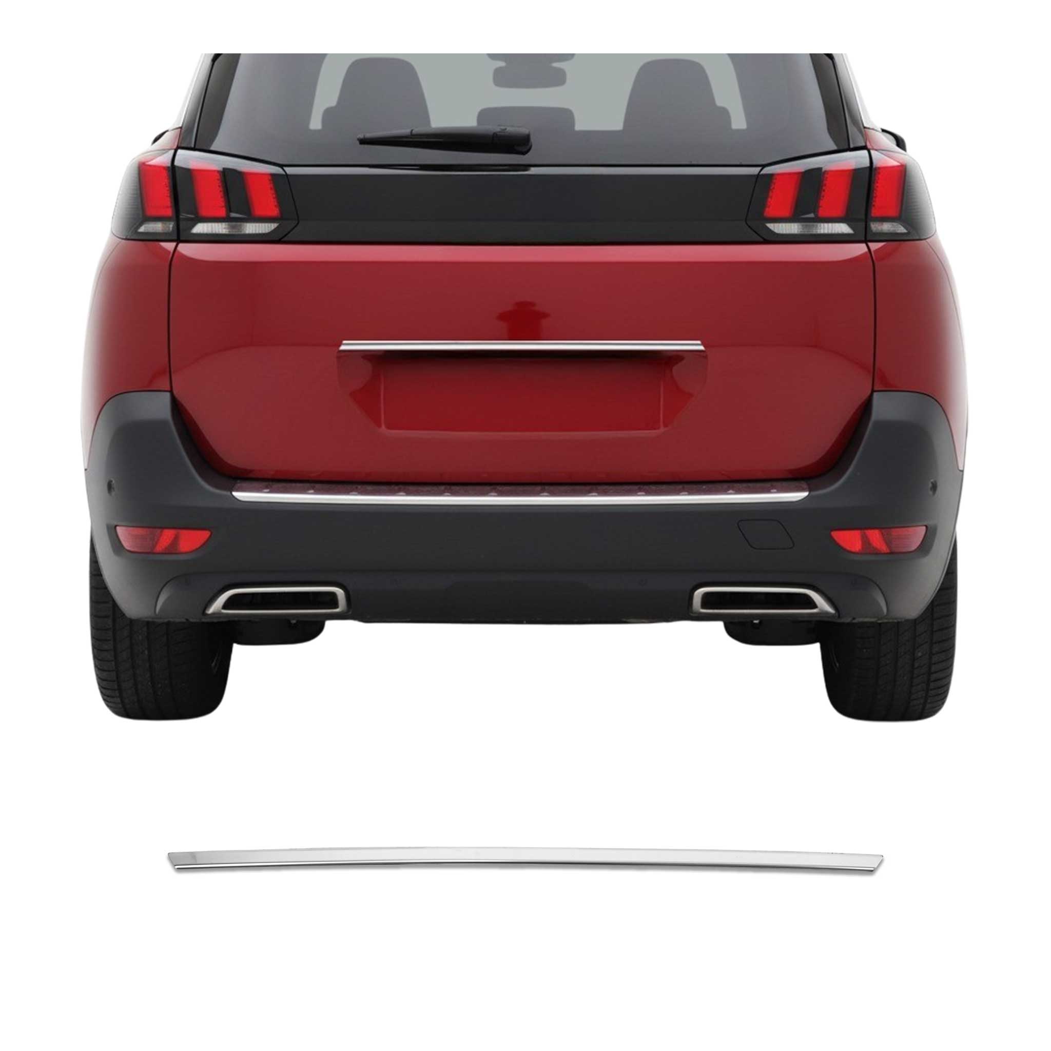 Kofferraumleiste Heckklappe Leiste für Peugeot 5008 II 2017-2024 Edelstahl Chrom