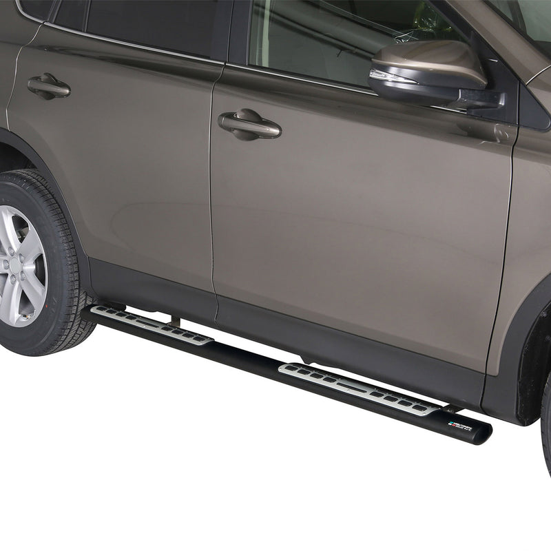 Edelstahl Seitenschweller Schwellerrohre für Toyota RAV4 XA40 2013-2015 Schwarz