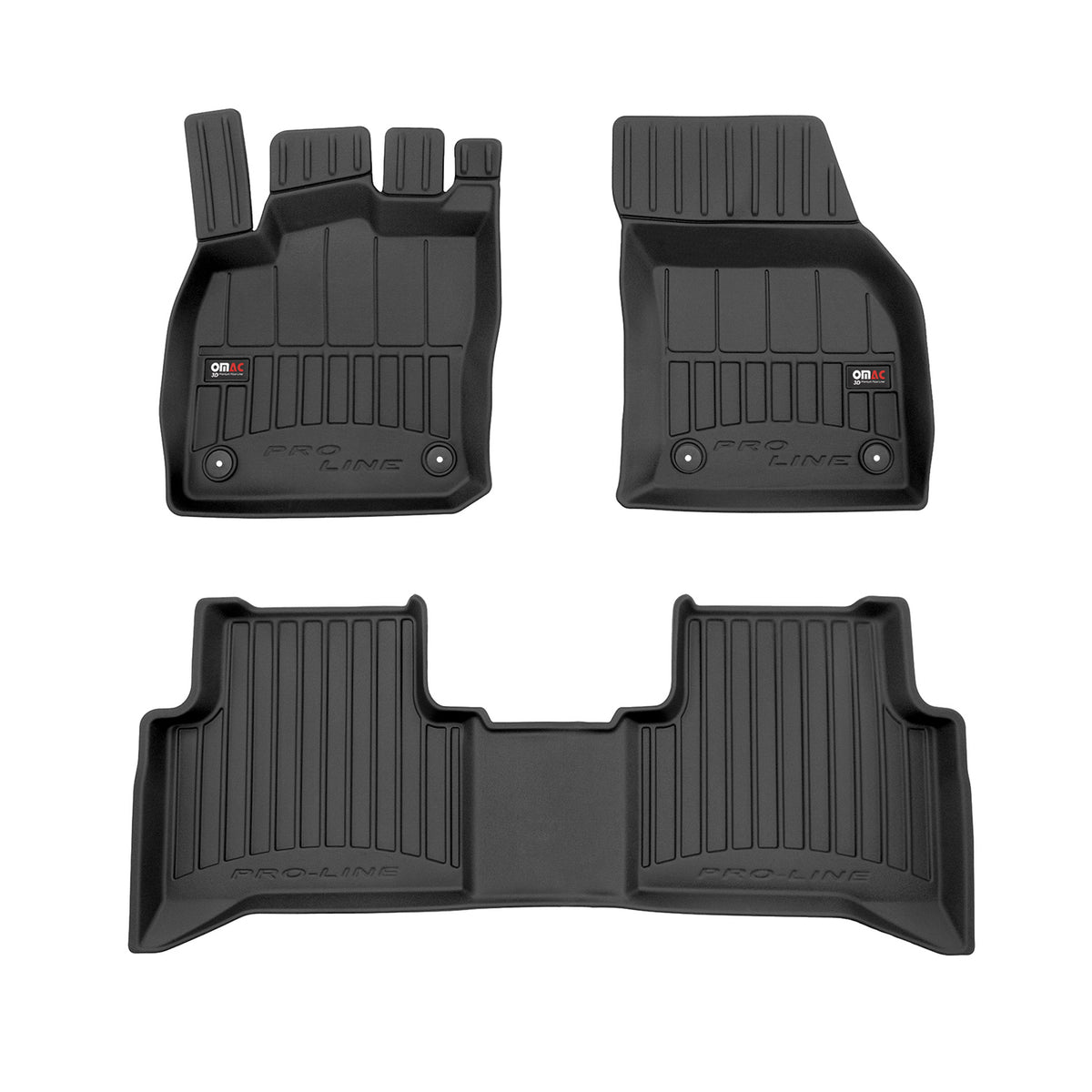 Fußmatten Gummimatten für VW Touran II 2015-2024 OMAC Premium 3D Schwarz TPE 3x
