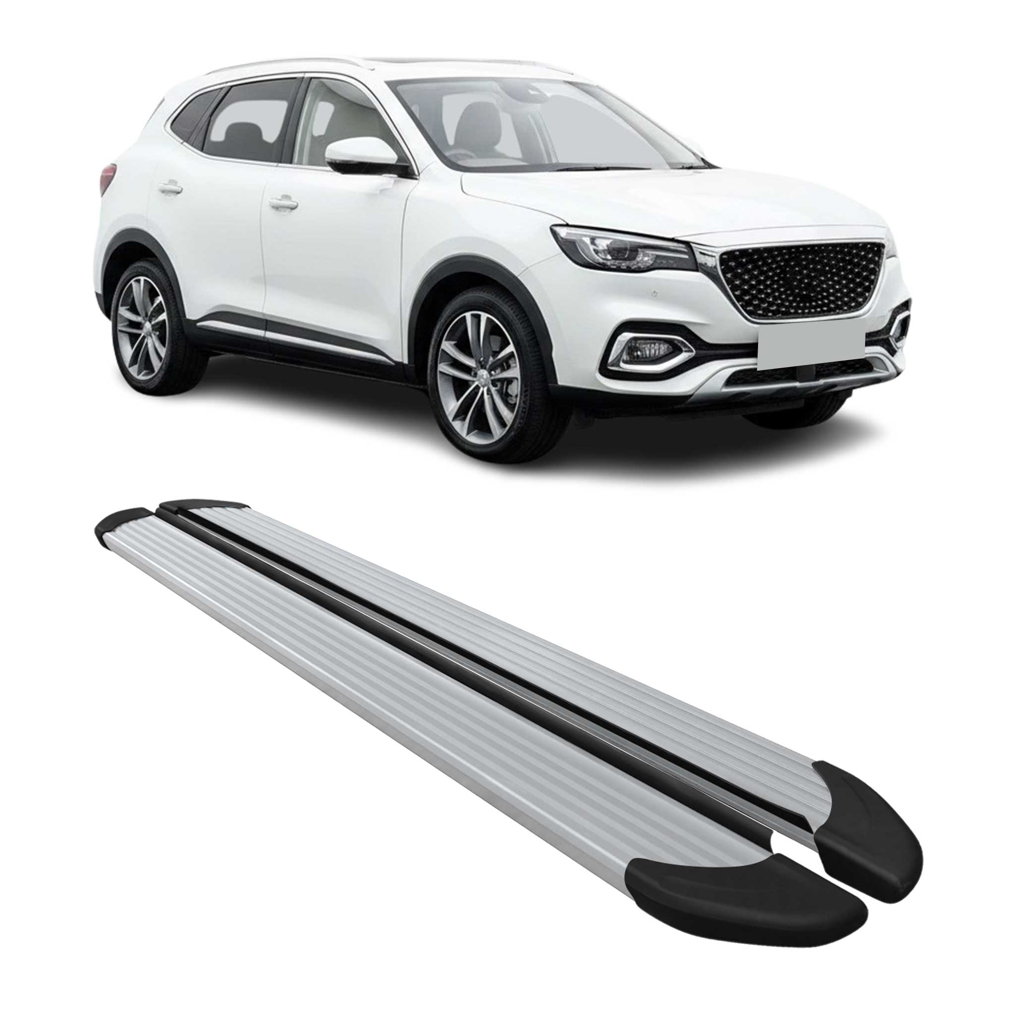 Seitenschweller Trittbretter Schweller für MG EHS 2019-2023 Aluminium Silber