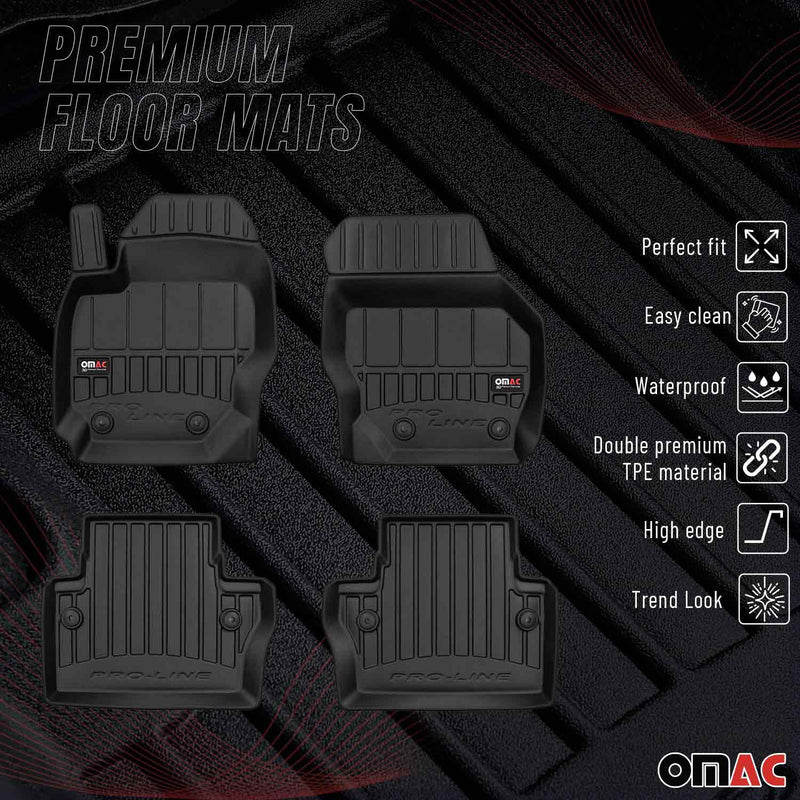 OMAC Gummi Fußmatten für Volvo XC70 2014-2016 Premium TPE Automatten Schwarz 4x