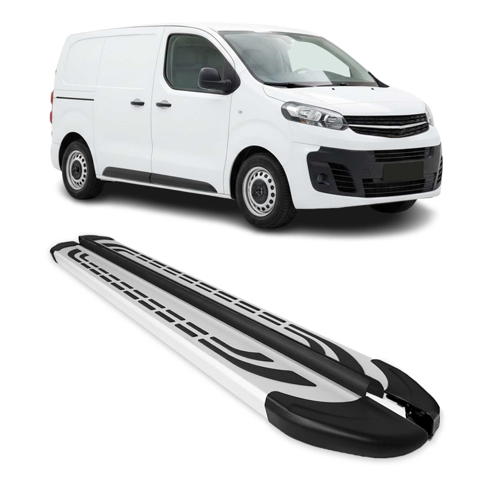 Trittbretter Seitenbretter für Opel Vivaro C 2019-2026 L1 Kurzer Alu Silber