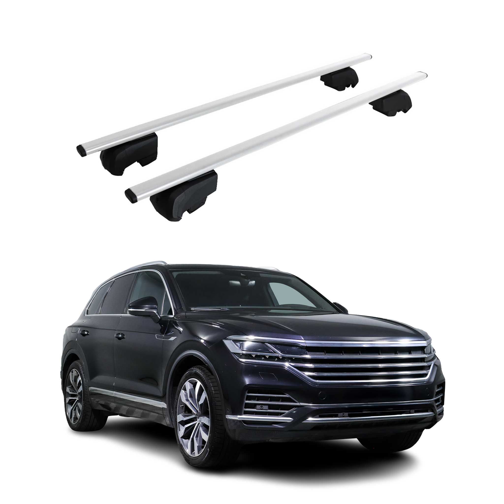 Dachträger Grundtäger für VW Touareg mk3 2018-2023 Pre-FL 75kg Metall Silber 2x