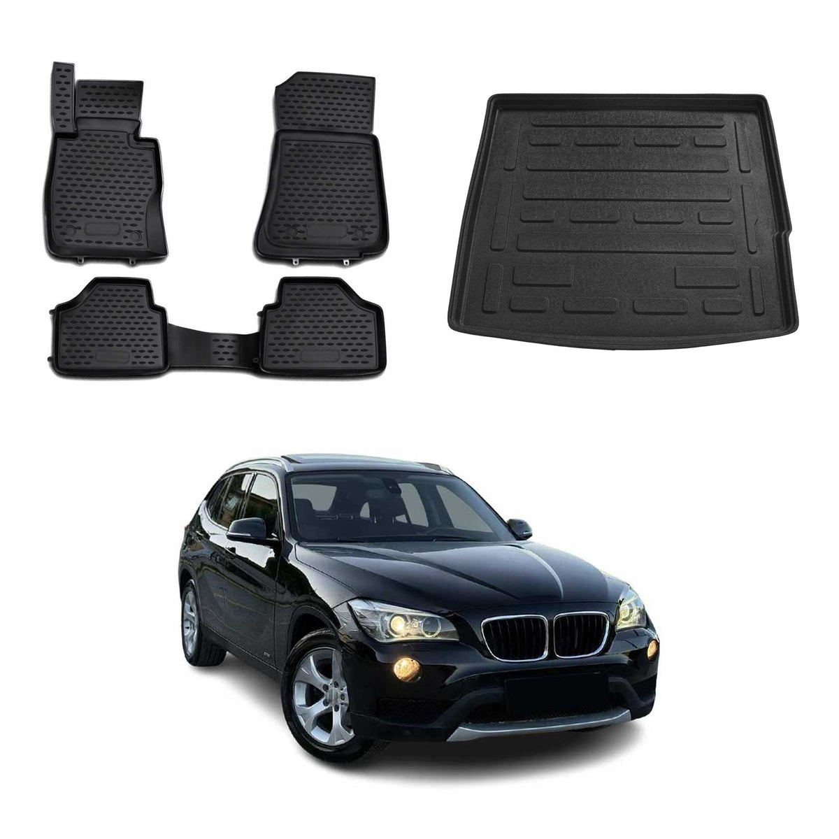 OMAC Fußmatten & Kofferraumwanne Set für BMW X1 E84 2009-2015