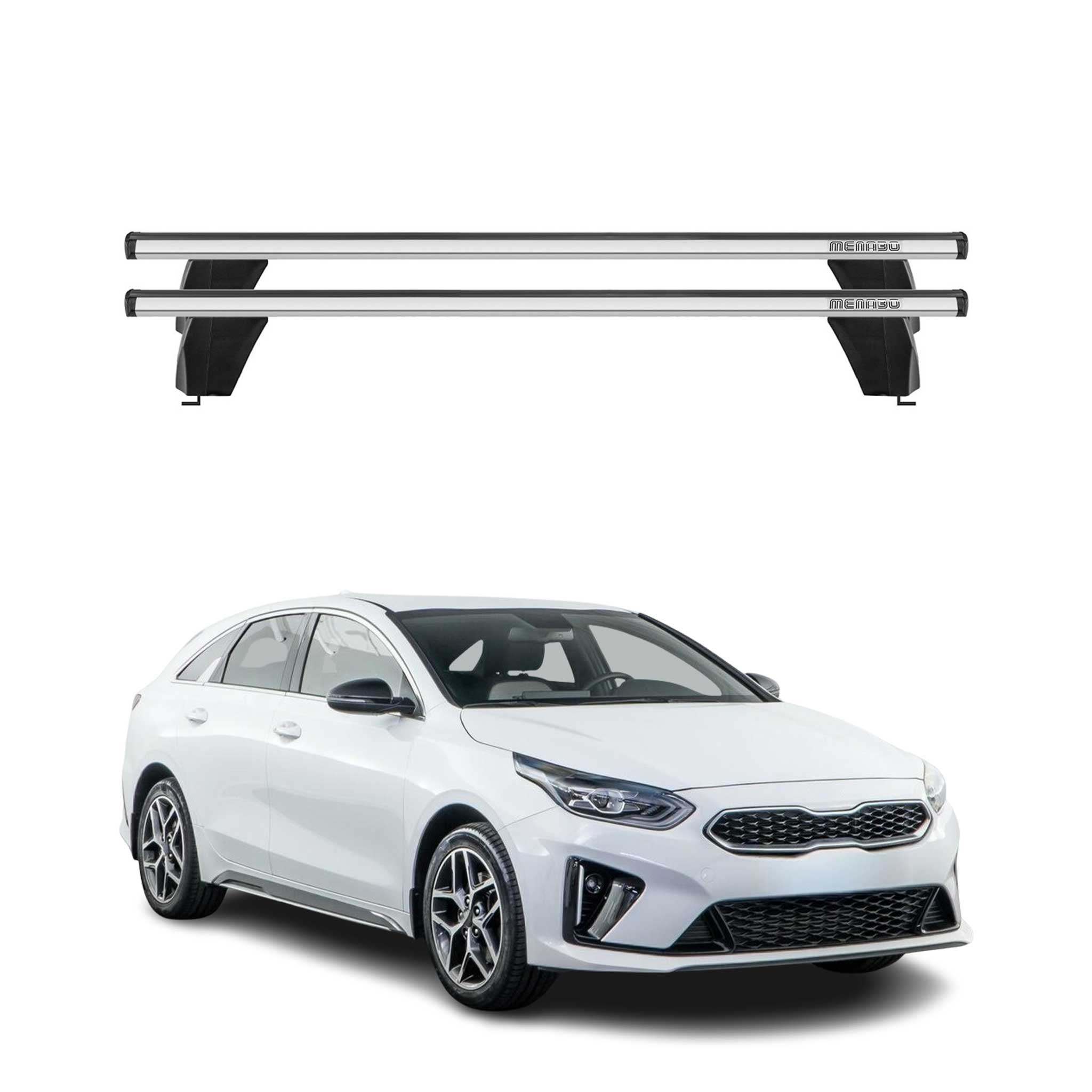 Menabo Dachträger Grundtäger für Kia Pro Ceed 2019-2026 75kg Alu Silber 2 tlg