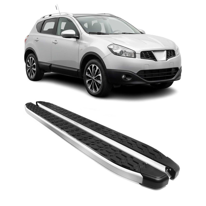 Alu Trittbretter Schweller für Nissan Qashqai +2 NJ10 2008-2014 Schwarz Grau