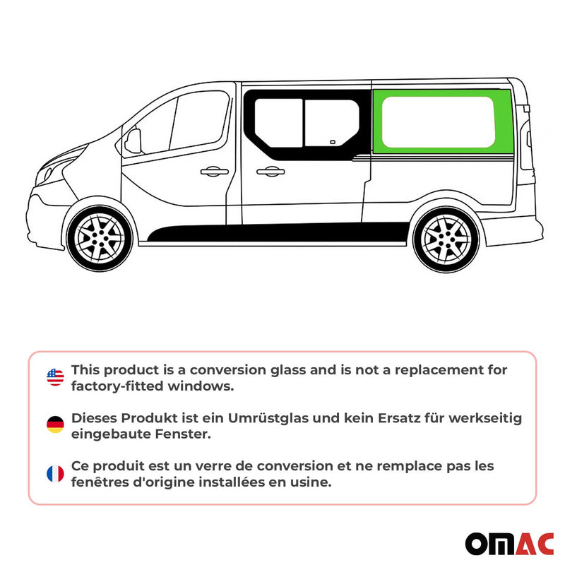 Seitenfenster Auto Fenster für Renault Trafic 2001-2014 Schwarz Rechts L2
