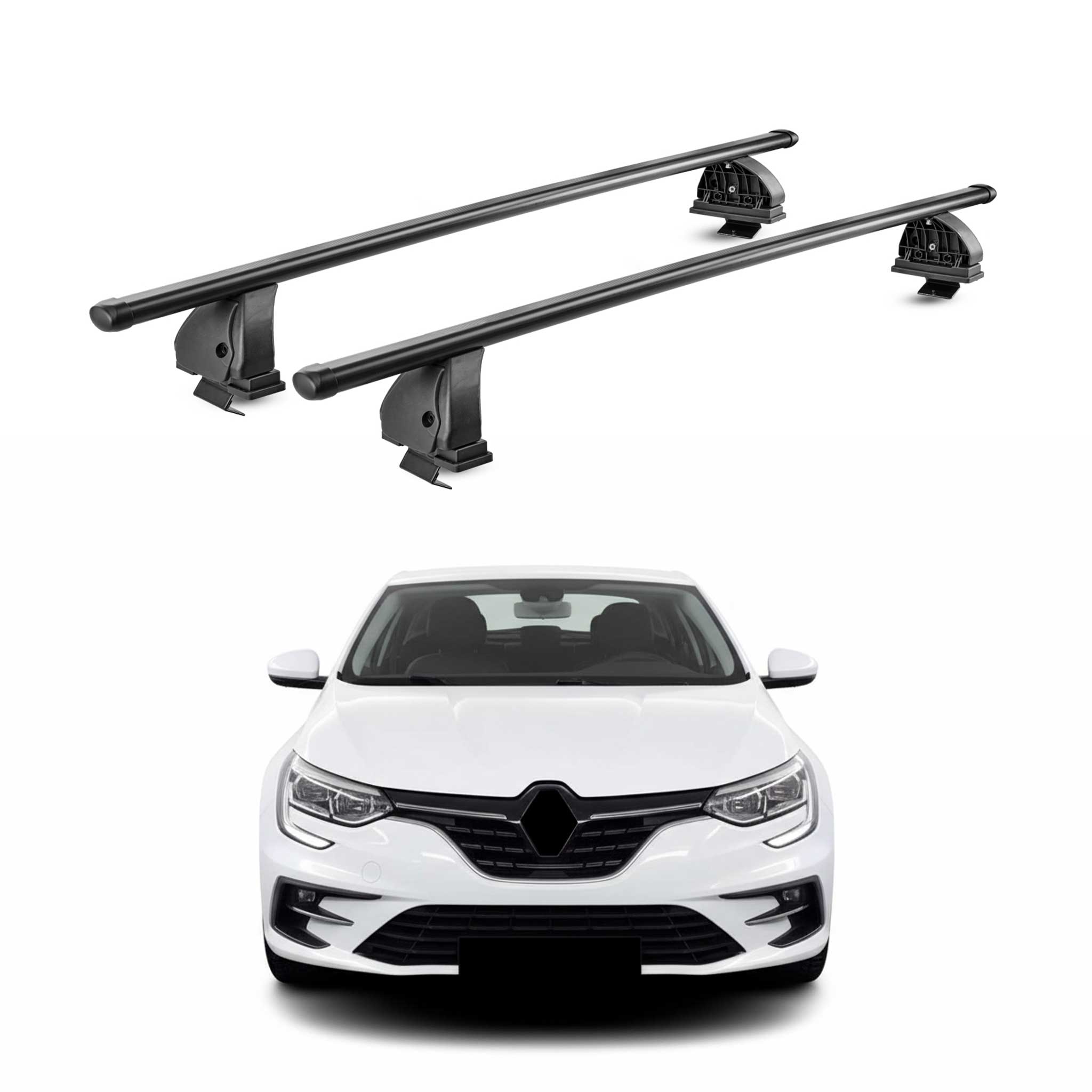 Stahl Dachträger für Renault Megane IV Schrägheck Kombi 2016-24 5Tür TÜV Schwarz