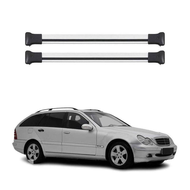 Dachträger für Mercedes C Klasse S203 T-Model 2000-2007 75kg Alu Silber 2tlg