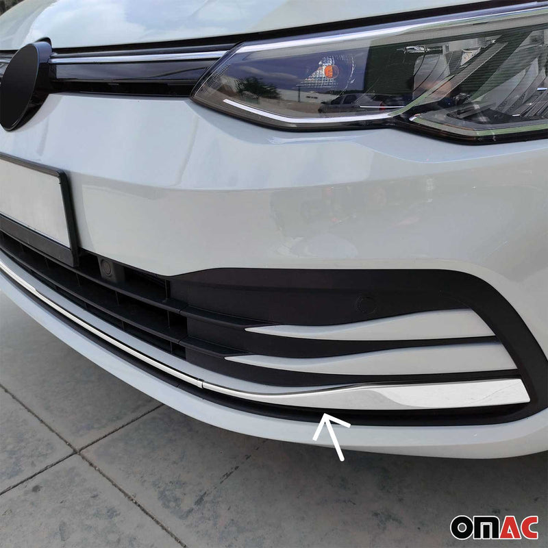 Kühlergrill Leisten Grillleisten für VW Golf 8 2019-2025 Edelstahl Silber 3tlg