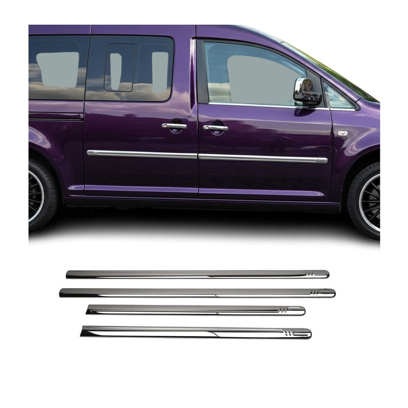 Seitentürleiste Türleisten Türschutzleisten für VW Caddy 2003-2015 Edelstahl 4x