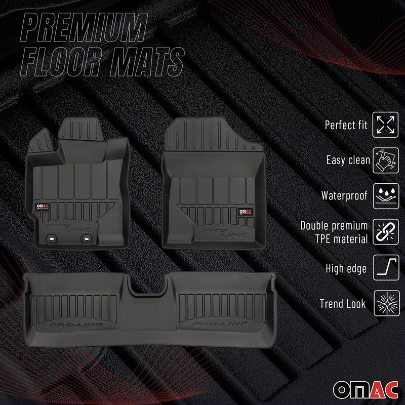 OMAC Gummi Fußmatten für Toyota Yaris 2011-2019 Premium TPE Automatten 3tlg